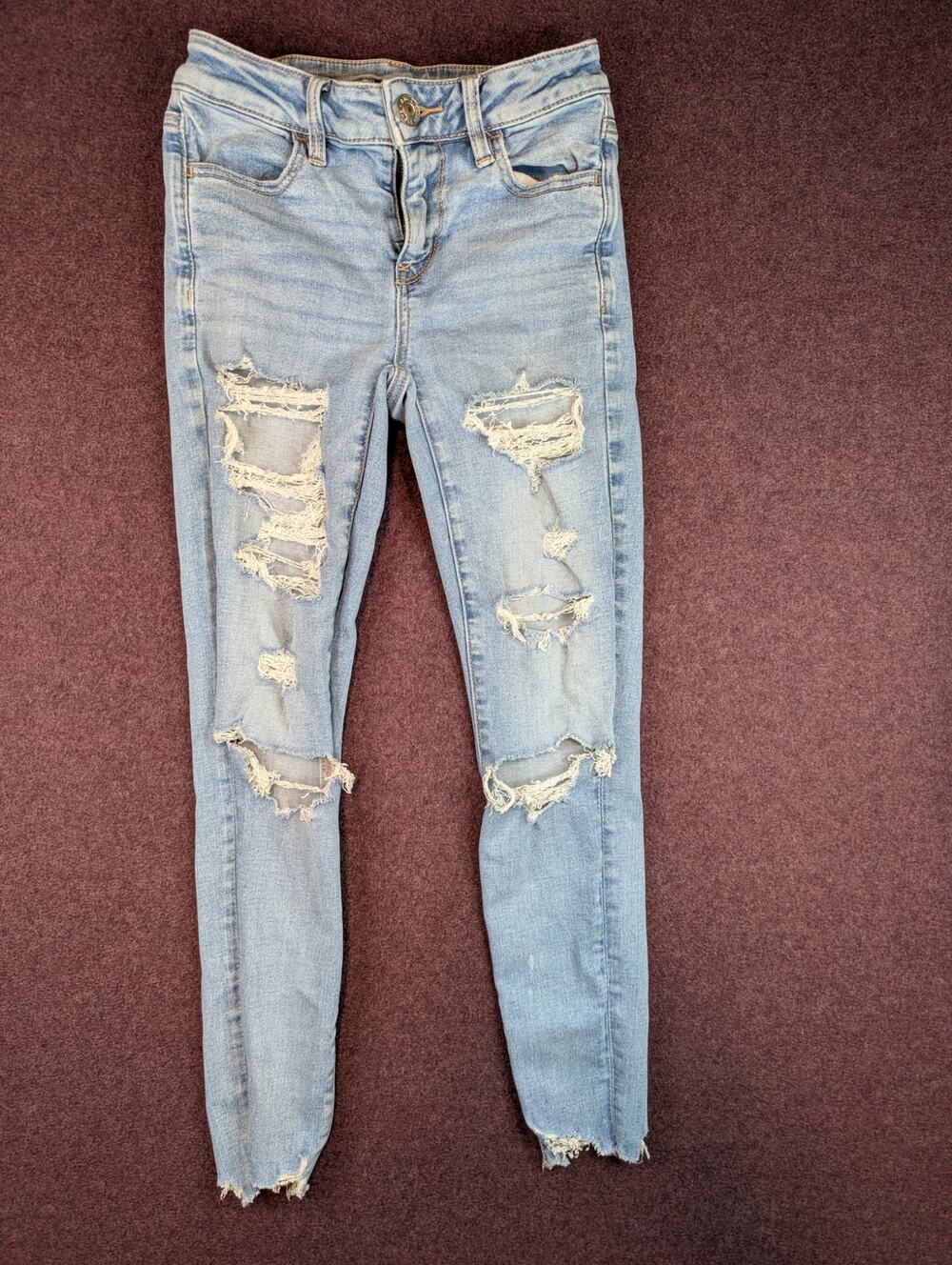 Women's American Eagle Nex(x)t Level Stretch Distressed Jeans - Size 0 Short